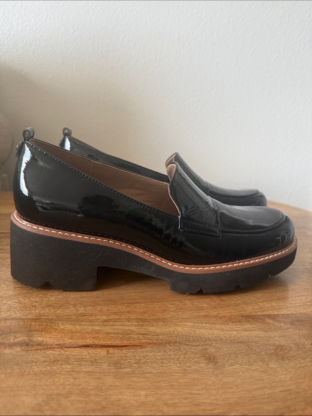 Naturalizer Black Patent Platform Loafers
